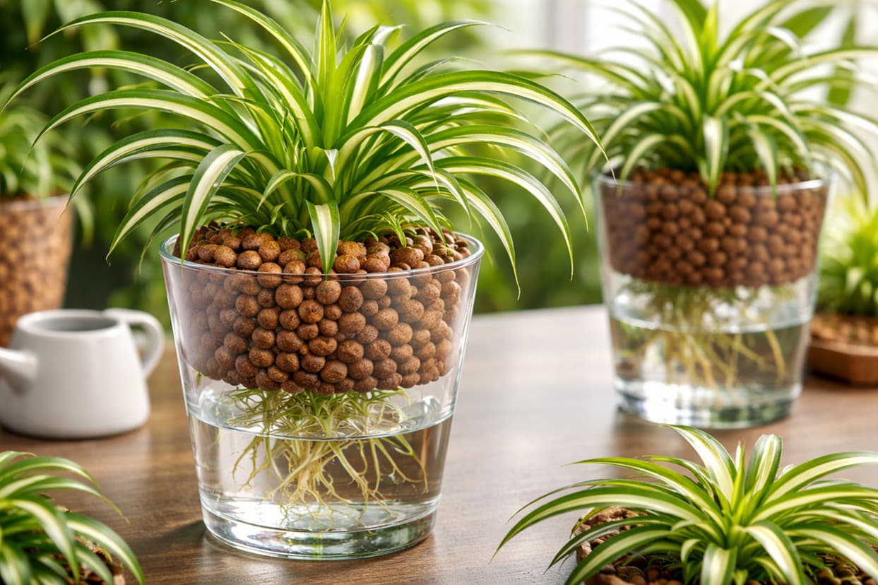semi-hydro-propagation-setup-for-spider-plant-babies Semi Hydro Propagation Set Up For Spider Plant Babies